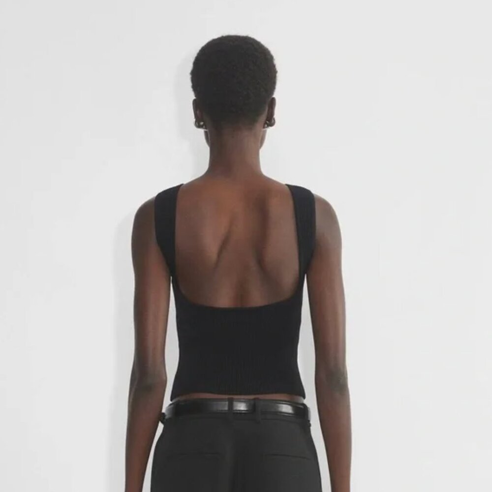 Babaton Aritzia Sculpt Knit Backless Top